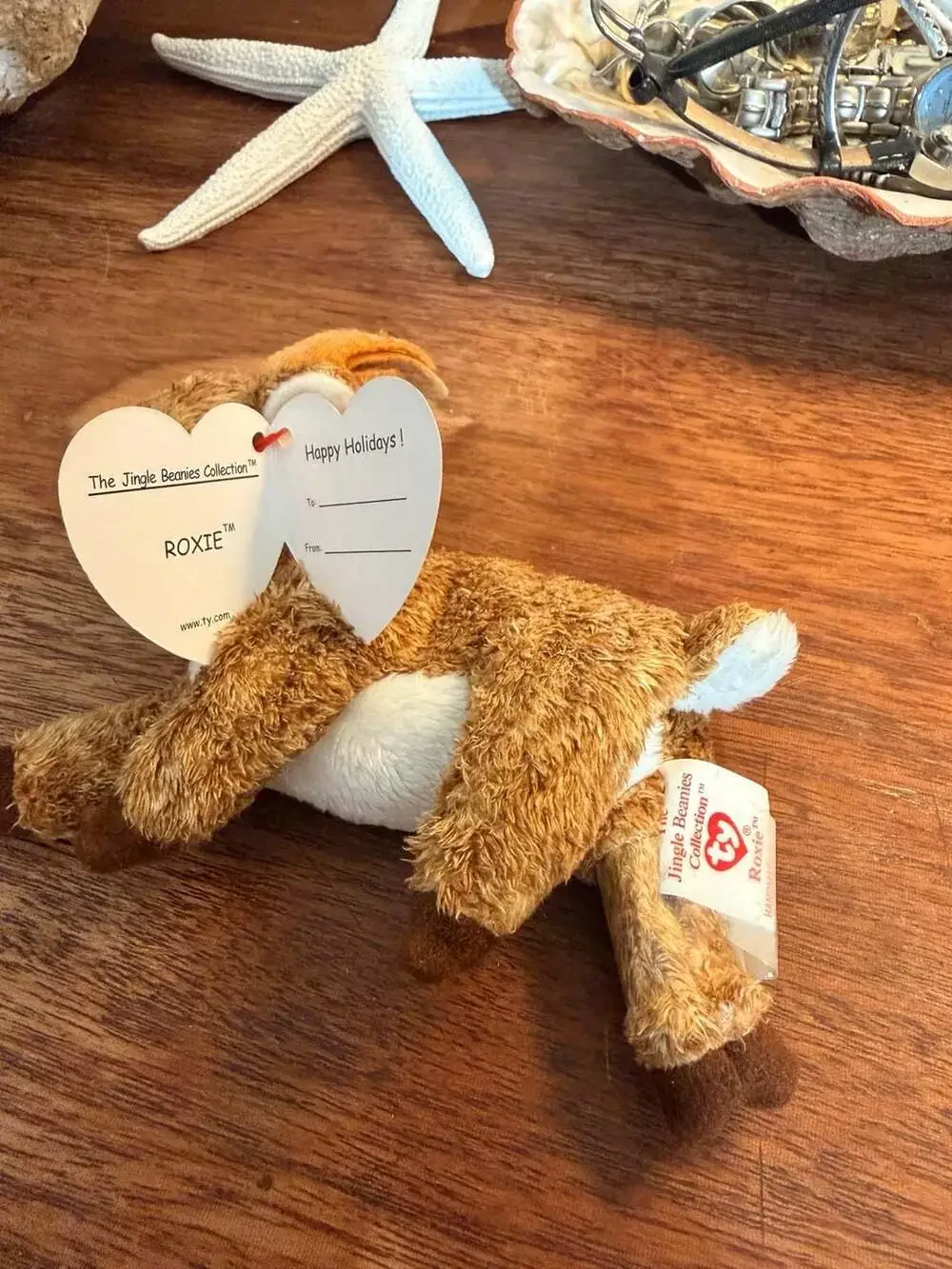 Ty Jingle Beanies Roxie The Reindeer Christmas Ornament Plush